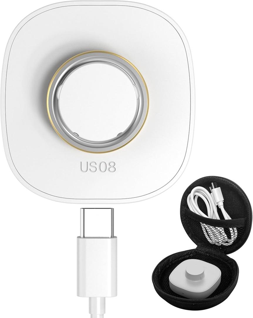 Compatible with Oura Ring 4 Charger, Not Suitable for Oura Ring 3, Fast Charging Dock with USB-C Cable for Oura Gen 4 Smart Accessories (White, Size 8)