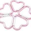 Heart-Shaped Aluminum Snap Hook Clip Key Holder, Keychain Clip 9 Pcs
