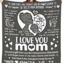 Mothers Day Blanket Gifts for Mom, Valentines Gifts for Mom from Daughter Son, Birthday Gifts for Women Who Has Everything, Blanket Gift for Her, I Love You Mom Throw Blanket 60"50" (Grey)