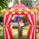 10ft Circus Party Decorations Inflatable Arch Blow up Tent Built in LED Lights Red and White Striped Archway for Circus Carnival Theme Birthday Party Decoration Outdoor Yard Garden Halloween Decor