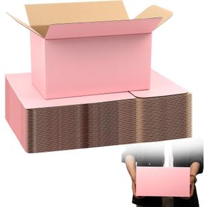 11x6x6 Pink Shipping Boxes, 30 Pack Mailing Boxes for Small Business, Corrugated Cardboard Boxes for Packaging, Shipping