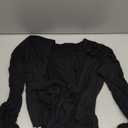 LilyCoco Womens Backless Long Sleeve Top Boat Neck Sexy Tie Back Shirt Solid Tee (Large, Black)