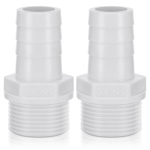 2 Pieces Pool PVC Fitting Tube Fitting Adapter Barbed Hose Fittings Barbed x NPT Male for Industrial Tube Portable Water Garden Kitchen Hose Swimming Pool Pump(2",White,2 Pcs)