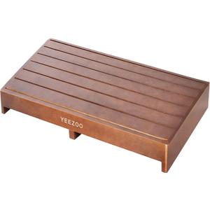 Wooden one Step Stool- Solid Pine Wood Step Riser with Non-Slip Pads, Wood Step Stool for Elderly Adults, high Bed, Bathroom, Kitchen (31.5" L*15.7" W*3.9" H, Brown, 400LBs Capacity)