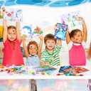 Funrous 122 Pcs Under the Sea Party Favors Ocean Animals Party Coloring Books with Crayons Bulk DIY Sticker Octopus Pull Back Car Goodie Bag Fillers for School Gift Rewards Activity Supplies