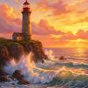 CT SUN Paint by Numbers for Adults - Aesthetic Cottagecore Landscape - Whimsical DIY Oil Painting Kits - Relaxing Arts and Crafts Gift - 16"x20" (The Golden Hour Coast)