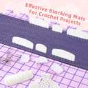 Opstin Knitting Blocking Mats and Pins, Interlocking Blocking Boards for Crochet Projects 0.75'' Extra Thick Blocking Mats with 150 T-Pins and Storage Bag
