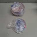 Tioncy 2 Pcs Extra Large Dusting Powder Puff and Container for Women-6'' Glass Crystal Dusting Powder Container with Body Soft Washable Reusable Velour Face(Gradient, Weave Design)