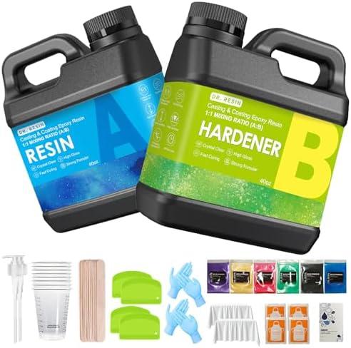 Clear Epoxy Resin Kit 2 Part 80 oz for Countertop Jewelry Making Table Bar Top Craft Art Food Safe Self-Leveling Resina Epoxica Casting Coating for Wood Cups Tumblers Molds