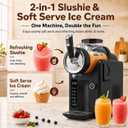 SYINTAO Slushie Machine No Ice Needed, 2-in-1 Frozen Drink & Soft Serve Ice Cream Maker, Self-Chilling Slushy Maker with 5 Presets, LED Display & Auto Clean for Home & Party (Black)