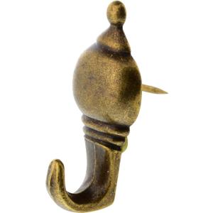 The Hillman Group 122212 Antique Push Pin Hanger Brass Plated, 3-Pack