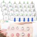 Geiserailie Cupping Set, 47 Cupping Therapy Set Cups Cupping Kit for Massage Therapy Chinese Cupping Set with Magnetics and Manual Pump Professional Vacuum Cupping for Cellulite Reduction Pain Relief