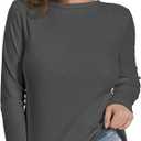 HOPLYNN 2 Pack Womens Long Sleeve Thermal Shirts Crew Neck Double Sided Fleece Lined Baselayer Tops for Cold Weather XX-Large, Gray