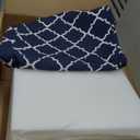 FUNHOME Outdoor Bench Cushion 48 x18 x3 Inch,Water Resistant Portable Settee Cushion,Porch Swing Cushion with Handle&Ties,Bench Seat Pads for Garden Patio Backyard Furniture(Blue Geometry)