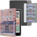 SESENSE Detachable Magnetic Case for 7'' Kindle Paperwhite 12th Gen 2024 and Kindle Colorsoft Signature Edition, Slim PU Shell Cover Case with Auto Wake/Sleep (Book Shop)