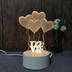 3D Illusion Love Night LampRomantic Gifts for Girlfriend, Girlfriends Birthday Anniversary Valentines Day Gifts for Her from Boyfriends - I Love You Presents for Husband, Wife