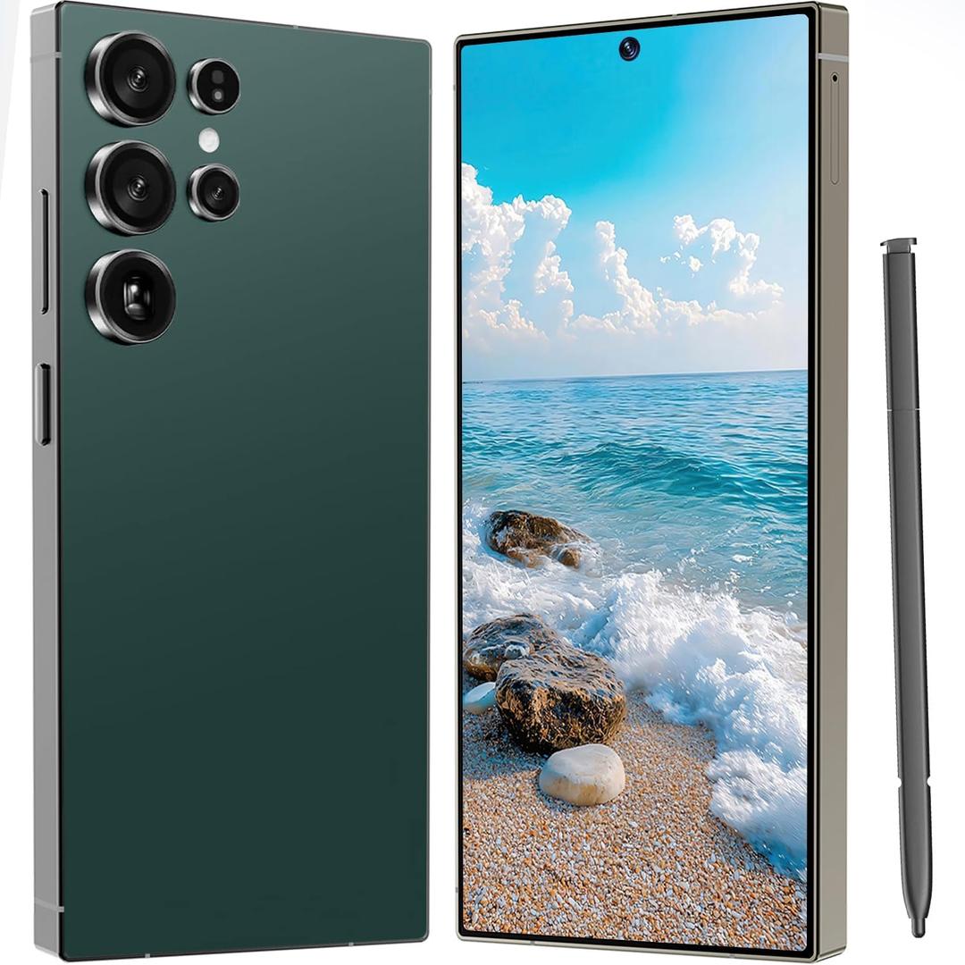 I25 Ultra Unlocked Cell Phone, Built in Pen,6.99" HD Screen 8+256GB Unlocked Phones,6800mAh Long Battery Life Smartphone,5G/Dual SIM/Fingerprint Unlock/Face ID (Green)