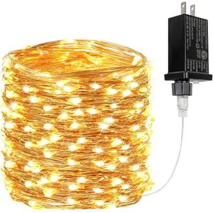 66Ft 200 LED Fairy Lights Plug in, Waterproof String Lights Outdoor & Indoor 8 Modes Christmas Light Bedroom Decor, Timer Twinkle Lights for Girl's Room Garden Party Christmas Decorations (Warm White) (1 Pack(200LED))