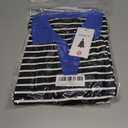 ZESICA Womens Striped Long Sleeve Tops Oversized Sweatshirt V Neck Loose Fit Tunic Tops Spring Casual Blouses (Black, S)