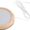 USB Cup Warmer Coaster Coffee Mug Warmer for Desk, Heating Pad Desktop Wood Grain Heat Beverage Mug Mat Tea Coffee Heater Pad for Home & Office(Bright Wooden Grain)
