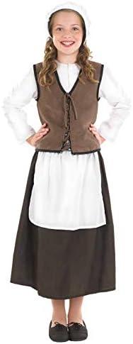 fun shack Kids Colonial Costume Girls, Tudor Kitchen Dress, Medieval Renaissance Outfit, Pilgrim Attire for Girls, Medium