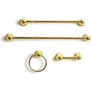 Dollhouse Miniature 1:12 Scale 4 Pc Brass Towel Rack Set #T8464