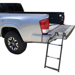 Beech Lane Pickup Truck Tailgate Ladder - Universal Fit, Stainless Steel Self Drilling Hex Screws for Easy Install, Durable Aluminum Step Grip Plates, and Sturdy Rubber Ladder Feet