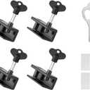 Window Locks, 4 Sets Sliding Window Locks with Key, Adjustable Sliding Window Locks with Keys for Patio Bedroom Home and Office (Black)