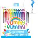 Ooly Scented Yummy Yummy Glitter Gel Pens Set of 12-1.00mm NIB Scented Glitter Pens for Kids and Adults, Art and Stationery Supplies