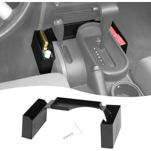Gear Shift Organizer Center Console Hanging Box Gear Shifter Storage Tray Compatible with Jeep Wrangler JK JKU 2007-2010, Interior Accessories, Black