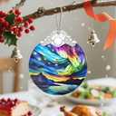 2 x Christmas Ornament, Christmas Decoration, Stained Glass Ornament, Heirloom Keepsakes, Holiday Ornaments, Holiday Presents, Unique Xmas Gifts, Gift Exchange Ornaments, Gift Idea - Aurora Borealis