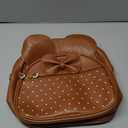 KL928 Girls Mini Backpack Bowknot Polka Dot Cute Daypacks Convertible Shoulder Bag Purse for Women (Brown)