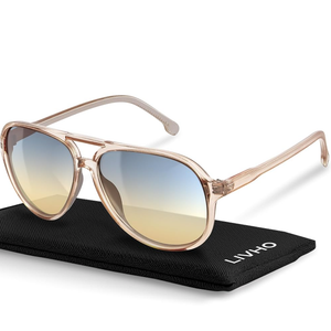 Livho Trendy Polarized Aviator Sunglasses Women Men, Retro Sun Glasses for Women Men 2025, Oversized UV Protection Shades