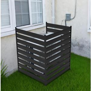 38" W x 42" H 3 Panels Air Conditioner Fence Screen, Metal Privacy Fence for Outside Unit, Pool Equipment Enclosure Trash Can Fence, No Dig Backyard Fencing for Outdoor