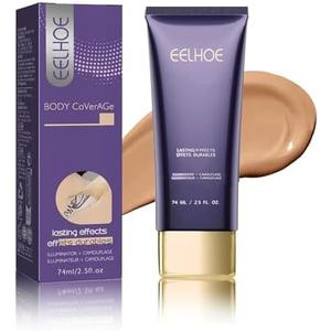 Body Coverage Cream Waterproof Full Coverage Leg & Body Concealer – Tattoo & Scar Cover-Up Makeup, Long‑Lasting Skin Perfector 2.5oz (Dark) Pack of 2