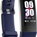 ENGERWALL Fitness Tracker with Step Counter/Calories/Stopwatch, Activity Tracker with Heart Rate Monitor, IP68, Health Tracker with Sleep Tracker, Smartwatch, Pedometer Watch for Women Men Kids (Dark Blue)