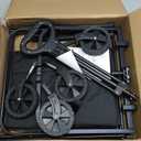 PASAMIC Collapsible Wagon 220 lbs, Heavy Duty Wagon Carts Foldable, Portable Wagons for Groceries, Beach Cart with All-Terrain Wheels & Drink Holders, Utility Wagon for Shopping, Sports, Camping, Black