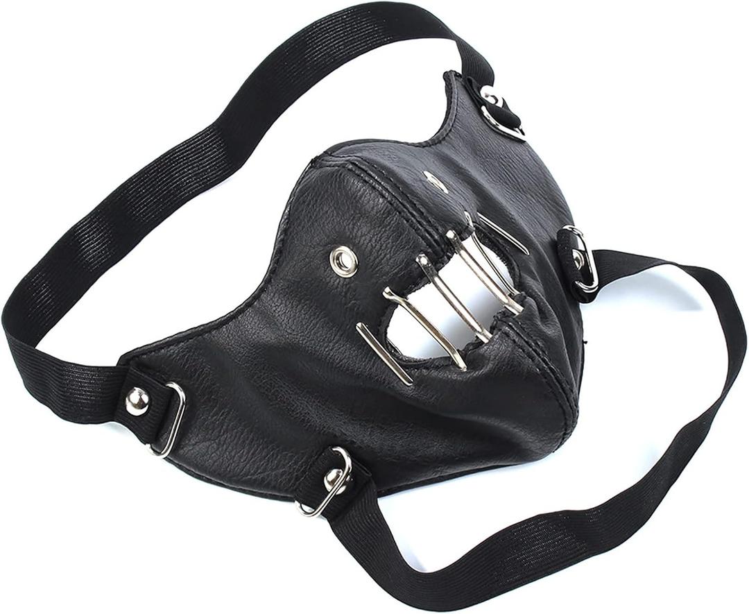 nezababy Hannibal Lecter Mask Cosplay The Silence of The Lambs Half Face Mask Human Muzzle Killer Halloween Costume Props Leather