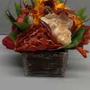 DILATATA Fall Decor Autumn Harvest Floral Centerpiece with Artificial Peony Maple Leaf and Berries Arrangement for Thanksgiving Party Mantel Fall Decor