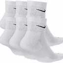 Nike Women's Everyday Plus Cushioned Socks 6 Pack (White, M)