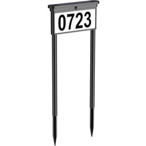 Solar Address Sign, House Numbers for Outside Double Side, 12 Modes Lighted Address Plaque Outdoor Waterproof, Illuminated LED Address Numbers for Yard Home Mailbox, 1 Pack