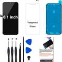 for iPhone 13 Screen Replacement 6.1 inch, 3D Touch LCD Display Digitizer Assembly with Repair Tools,Compatible with Model A2482,A2631,A2633,A2634,A2635
