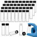 100Pcs 8ml 2 Dram Glass Vials with Screw Caps - Small Clear Sample Bottles for Essential Oils, Beads, and Crafts - Leak Proof Mini Storage Containers for Jewelry Findings, Spices, and Party Favors