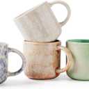 12 OZ Coffee Mugs Set of 4, Modern Ceramic Coffee Mugs Set with handle for Tea/Latte/Cappuccino/Milk/Cocoa. (colorful)