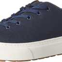 Amazon Essentials Womens Casual Lace Up Platform Sneakers (9, Navy)