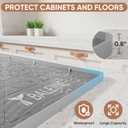 BALEINE 34''22'' Under Sink Mat, Waterproof Food Grade Silicone Undersink Mat, Cabinet Shelf Drip Tray, Under Sink Liner for Kitchen, Bathroom (Grey)