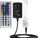 LED Light Strip Remote Controller IR Remote Control Receiver Led Light Adapter Connector Set for Receiver RGB 5050 2835 3528 Strip Lights (44Key-16.4Ft, RGB (Red, Green, Blue))