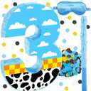 16 Inch Number 3 White Cloud Pinata with 16 Inch Piata Stick Blindfold Confetti for Boy Girl Kids 3rd Birthday Party Decorations (3rd)