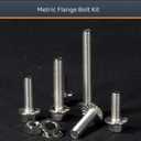 M6-1.0 x 12/16/20/30/45 Flange Hex Bolt Assortment Kit, 180pcs Stainless Steel Metric Flange Head Bolts and Nuts Set.
