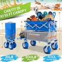 Beach Wagon with Big Wheels for Sand,400L Double Decker Wagon with Extender